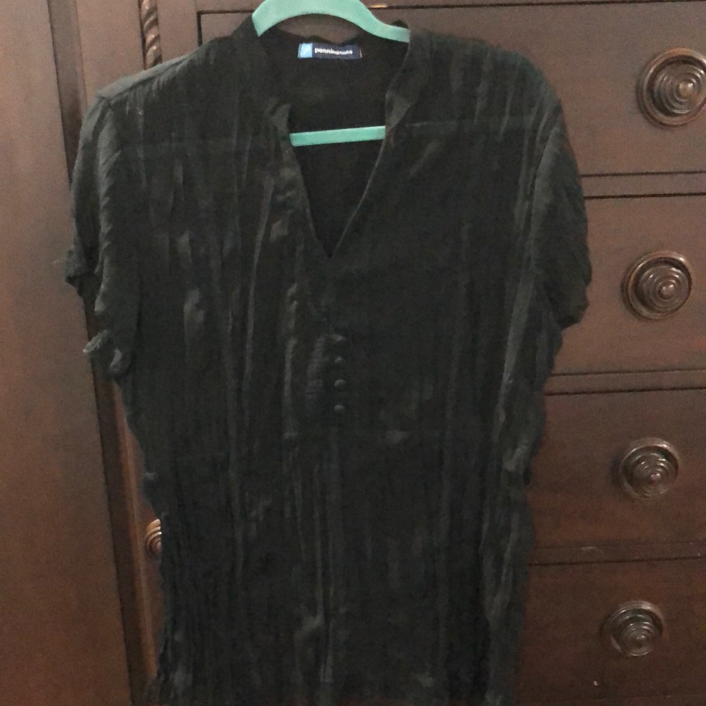 Black Semi Sheer Blouse